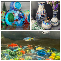 Pierres de verre plates colorées, galets de verre pour foyer, billes de verre décoratives pour cheminée et aménagement paysager