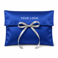 Boîte rigide en satin bleu royal avec ruban de soie SHINY Premium Hot Foil pour une expérience d'ouverture ultime