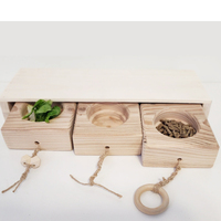 Jouet interactif en bois fait main pour lapin et petits animaux – Boîte à friandises