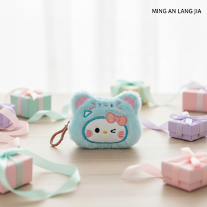 Sac à dos carré en peluche Curry Color Bear Kt Cat, porte-<span class=keywords><strong>monnaie</strong></span>, porte-cartes portable, mini sac, rembourrage en coton PP, unisexe, Noël - Product Image 1