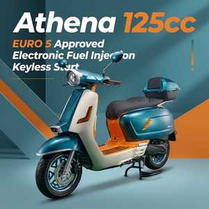 Scooter à essence rétro 125cc homologué EURO 5 CEE, moto 125CC 4 temps refroidie par air avec freins à disque CBS et démarrage sans clé - Product Image 2