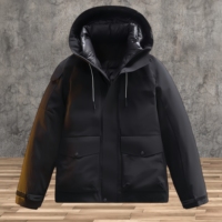 Doudoune Homme Couleur Unie Grande Taille Hiver Chaude Imperméable Respirante Loisirs Vente en Gros Usine
