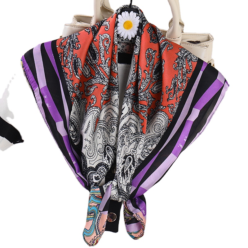 Женский Шелковый шейный шарф, роскошный галстук для волос, шарфы, повязка на голову, шали и повязки, шейный платок, банданы