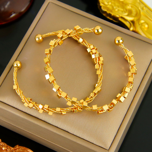 Pulseras Ajustables de Oro de 21k con Diseño Retorcido, Joyería Encantadora para Mujer, Venta al por Mayor 2026 - Product Image 2