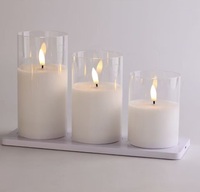 Bougie LED sans flamme en cire de paraffine 3D Mermei, rechargeable, pour la décoration de la maison