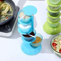 Vente directe d'usine étagère à épices verticale boîte d'assaisonnement Combo multi-couche étagère de rangement de cuisine salière boîte d'assaisonnement rotative