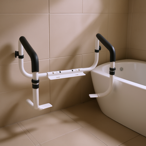 Barra de seguridad ajustable para inodoro, capacidad de 300 libras, reposabrazos acolchados, equipo de baño para uso de personas con discapacidad - Product Image 2