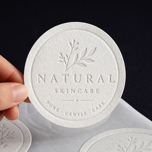 Stiker Kertas Batu Bertekstur Kasar Mewah dengan Logo Kustom, Stiker Segel Kemasan Bisnis Kecil 3D Embossed - Product Image 3