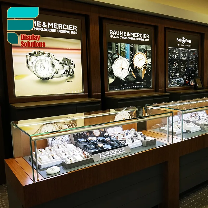 Merk Horloges Winkel Interieur Showcase High-End Sieraden Winkel Display Teller Aanpassen Horloges Showcase Supply