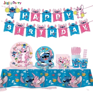 BlinBlin PinkTableware – Set Da 20 Ospiti Per Feste A Tema Videogiochi, Con Tovaglia, Tazze, Piatti E Tovaglioli Rosa, Perfetto Per Compleanni