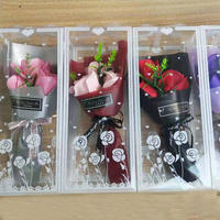 Bouquet de roses artificielles en savon, boîte cadeau, fête des mères, Saint-Valentin, Noël, cadeau pour une amie, rose en savon