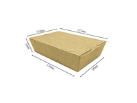 Boîte à lunch jetable en papier kraft de qualité alimentaire, imperméable, avec revêtement UV, écologique et recyclable, pour la restauration rapide à emporter