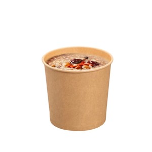 Bol seau à bouillie PE jetable écologique personnalisé pour restauration rapide conteneur à emporter couvercle en papier kraft assiettes en papier bols - Product Image 1