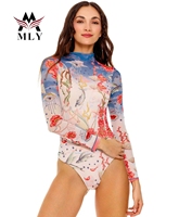 Maillot de bain une pièce imprimé MLY pour femmes grandes tailles, avec soutien-gorge push-up et bas à coupe haute, vêtements de plage pour femmes rondes