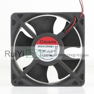 Sunon asli 5V 12V 48V DC 24V 6.2W AC EC 12038 Inverter 12CM Inverter Server bola ganda 2 kawat kipas pendingin KD2412PMB1-6A - Product Image 2