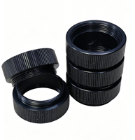 Capuchon de verrouillage à filetage interne en aluminium noir moleté de haute précision, qualité OEM garantie
