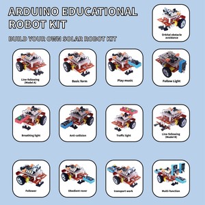 مجموعة هيكل سيارة روبوت إلكترونية تعليمية للمبتدئين، مشروع STEM ممتع للبرمجة، 14 مشروعًا ممتعًا، مناسبة للفصول الدراسية في الشرق الأوسط - Product Image 3