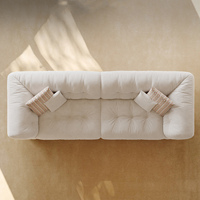 Canapé 3 places personnalisé en chenille tuftée de qualité supérieure, design minimaliste portable en éponge, canapé nuage à profil bas pour distributeur Villa Soft