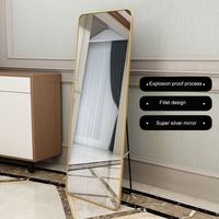 Espejo de Pared Rectangular Moderno y Elegante, de Metal Plateado, Tamaño Personalizable para Hoteles, Dormitorios y Salas de Estar