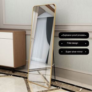 Trending Products Home Decor European Style Rectangular Full Body <strong>Mirror</strong> Bedroom Wall <strong>Mirror</strong> Golden Makeup <strong>Mirror</strong> Can Be Customized in Size Custom Living Room Furniture