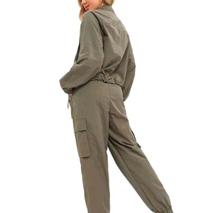 Pantalones Cargo Casuales para Mujer, de Cintura Alta, con Cordón Ajustable, para Actividades al Aire Libre, con Bolsillos, Estilo Jogger, Pierna Recta - Product Image 5