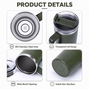 Custom Logo Vacuum 1200ml Travel Coffee Mug Insulated Double Wall Wholesale Stainless Steel 40oz Tumbler with Handle - Product Image 4