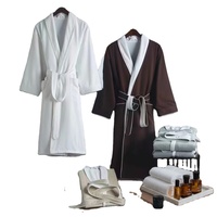 Peignoir en polyester doux à double couche avec tissu gabardine durable, très absorbant, confortable pour une utilisation quotidienne à la maison et en salle de bain