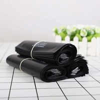 Sac en polyéthylène biodégradable noir mat D2w avec logo personnalisé écologique A3 12x18 9 x 6 pouces pour emballage de cosmétiques, de nourriture et de collations avec fermeture à glissière