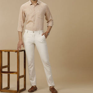 <span class=keywords><strong>Camicia</strong></span> da uomo in <span class=keywords><strong>lino</strong></span> <span class=keywords><strong>marrone</strong></span> chiaro personalizzata OEM, 100% popeline, stile casual, a maniche lunghe, anti-piega, tinta unita - Product Image 6