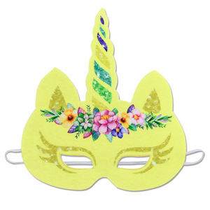 Mascarilla de papel de <span class=keywords><strong>unicornio</strong></span> arcoíris para niños, suministros para fiesta de cumpleaños, máscaras de papel de animales, nuevo estilo, en venta - Product Image 5