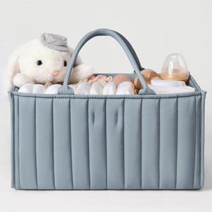 Bolsa de Pañales Acolchada Impermeable para Guardería y Auto, Organizador de Artículos Esenciales para Bebé, Cesta de Almacenamiento Portátil para Baby Shower - Product Image 1