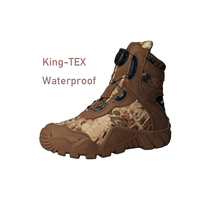Bottes de chasse à laçage rapide en cuir camouflé imperméable King-tex à prix d'usine de haute qualité pour hommes