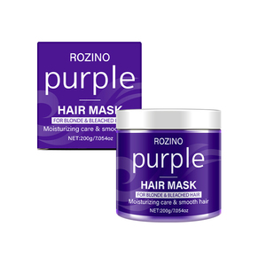 Masque capillaire à la kératine Rozino Purple 200g Crème hydratante et nourrissante réparatrice pour cheveux blonds, décolorés et traités - Product Image 1