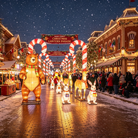 Komplettlösungen für Weihnachtsbeleuchtungsparks, Maßgefertigte Santa-Laterneninstallationen für Festliche Beleuchtung von Sehenswürdigkeiten