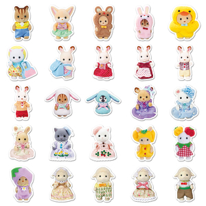 51 pièces usine Offre Spéciale Kawaii <span class=keywords><strong>voiture</strong></span> autocollant étanche vinyle dessin animé calicot coton poupée autocollant - Product Image 3