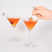 RTS Écologique Réutilisable En Acier Inoxydable 304 Cocktail Picks Martini Métal Fruits Picks Bar Accessoires Restaurants Hôtels 5pcs