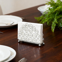 Support de serviettes en métal moderne avec cristaux, doré, vertical, pour serviettes de table, décoration de cuisine, salle à manger, salle de bain
