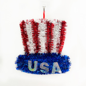 Guirlande patriotique Qiankun USA rouge, blanc et bleu, décoration murale ou à suspendre à la porte, 12 pouces - Product Image 1