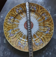Assiette de service en céramique vintage de 9 pouces, motif Bok Choy et abeilles, faite à la main, marron, pour la décoration de mariage et de la maison