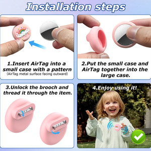 Custodia Protettiva 3D in Silicone Impermeabile a Forma di Spilla per AirTag, Design Cartone Animato, per Bambini, Idea Regalo - Product Image 4