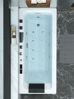 Baignoire autoportante moderne certifiée CE, en acrylique, de 60 pouces, pour 2 à 3 personnes, avec jets de micro-bulles et massage par remous