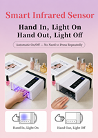 Lampe à ongles UV LED intelligente rechargeable sans fil, durcissement indolore du gel, 4 modes de minuterie (30s, 60s, 90s, 99s), mode basse température, affichage LED