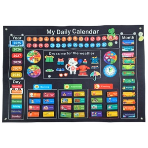 ลดราคา! ปฏิทินผ้าสักหลาดเล่มแรกของฉัน บอร์ดเรื่องราวสำหรับเด็กก่อนวัยเรียน ของตกแต่งผนังห้องเรียน บอร์ดกิจกรรม ของเล่นมอนเตสซอรี่ - Product Image 2