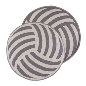 Esschert Vente en gros Tapis d'extérieur tissé-Tapis de jardin rond asti blanc/sable/anth, Tapis d'extérieur réversible en plastique avec paille Tapis de patio - Product Image 6
