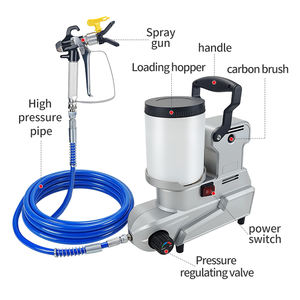 JIEWER جهاز رش طلاء محمول لا هوائي عالي الضغط بقوة 1600 واط و220 فولت للاستخدام الشخصي مع فوهة 517 لطلاء اللاتكس - Product Image 6