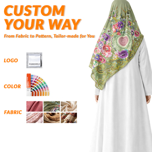 ムスリム女性用プリントシフォンヒジャブ エレガントな流れるようなヘッドスカーフ 日常着に - Product Image 2