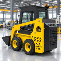 Harga Pabrik Compact Skid Steer Loader dengan Kabin Tertutup untuk Pekerjaan di Lokasi Konstruksi