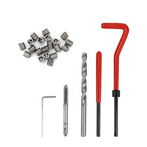 Kit de reparación de roscas de 131 piezas personalizable OEM, llaves de acero, taladros, herramienta de broca de mano para automóvil, métrica inglesa - Product Image 3