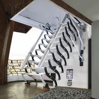 Escalier télescopique rétractable à haute capacité de charge, en alliage antirouille, pour grenier