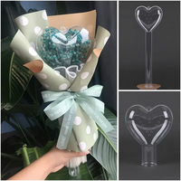 Matériel d'emballage en plastique DIY pour boules de fleurs Bobo en forme de cœur, boîte d'emballage en acrylique, fournitures d'emballage pour bouquet de cadeaux pour la fête des mères et les anniversaires